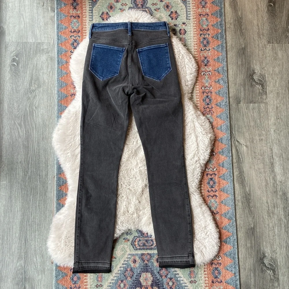 Hollister patchwork skinny jean grey black blue denim ultra high rise 25 x 29 - Picture 12 of 13